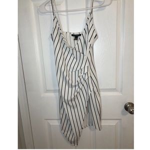 Vertical stripe mini dress